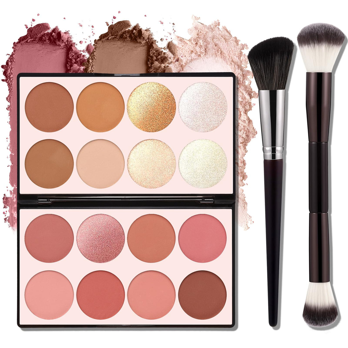 Explore the vibrant 16-color contour palette featuring rich shades, perfect for flawless makeup application and artistry.
