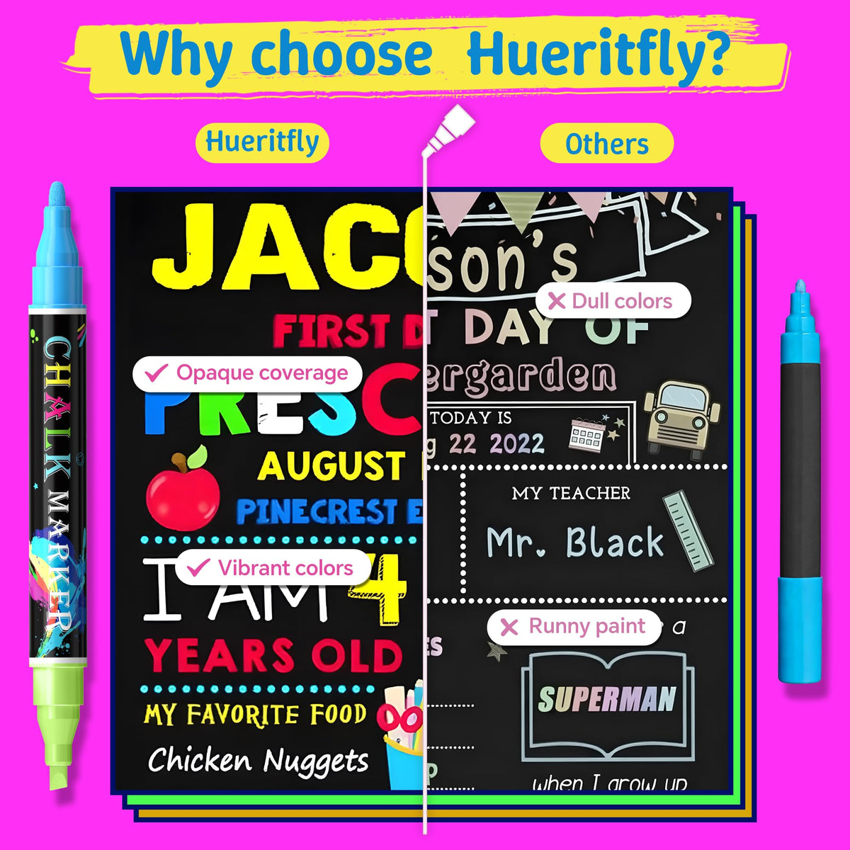 Experience vibrant colors with Dual Tip Liquid Chalk Markers, specially curated by Curat Cart for your creative needs.