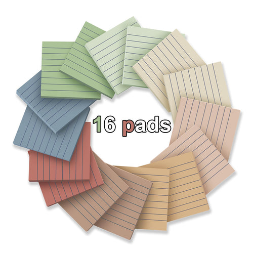 Experience vintage charm with Lined Sticky Notes, featuring 16 pads in soft colors. 100% Authentic, available at Curat Cart in India.