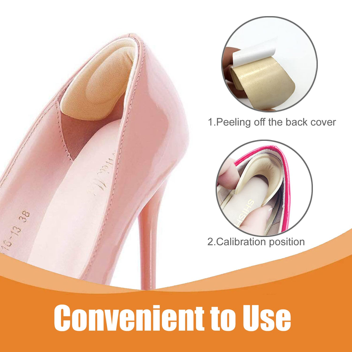 Shoe filler heel pads for women in high-quality packaging, designed for comfort and convenience. Available at Curat Cart.
