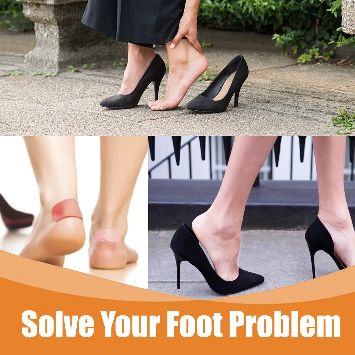 Premium imported shoe filler heel pads for women, designed to solve foot problems while wearing heels. Available at Curat Cart.
