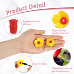 Colorful hummingbird feeders replacement flowers made of high-quality plastic, designed for easy cleaning. Available at Curat Cart.