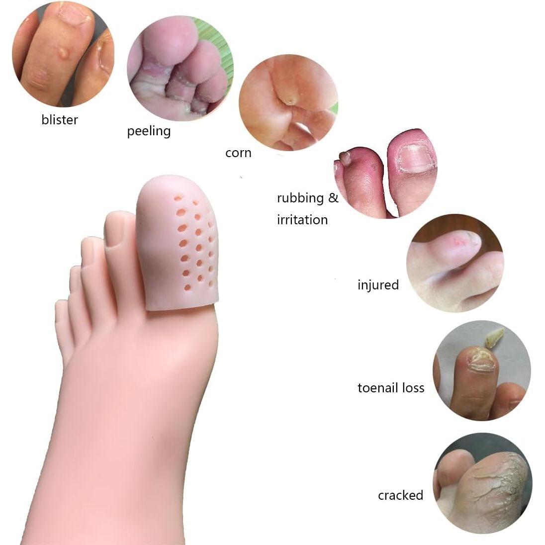 Protect your big toe with our toe caps, designed to relieve pain and irritation. Verified by CuratCart for quality assurance.