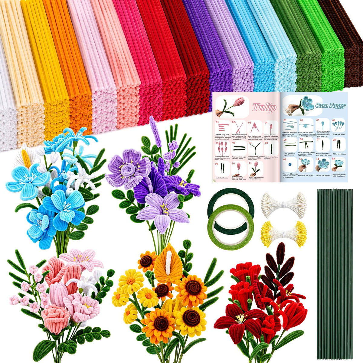 Explore premium imported pipe cleaners bulk for crafts at Curat Cart, perfect for DIY projects and floral arrangements.