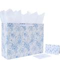 Discover the premium imported Extra Large Blue Floral Gift Bag from Curat Cart, perfect for elegant gifting. Elevate your occasions.
