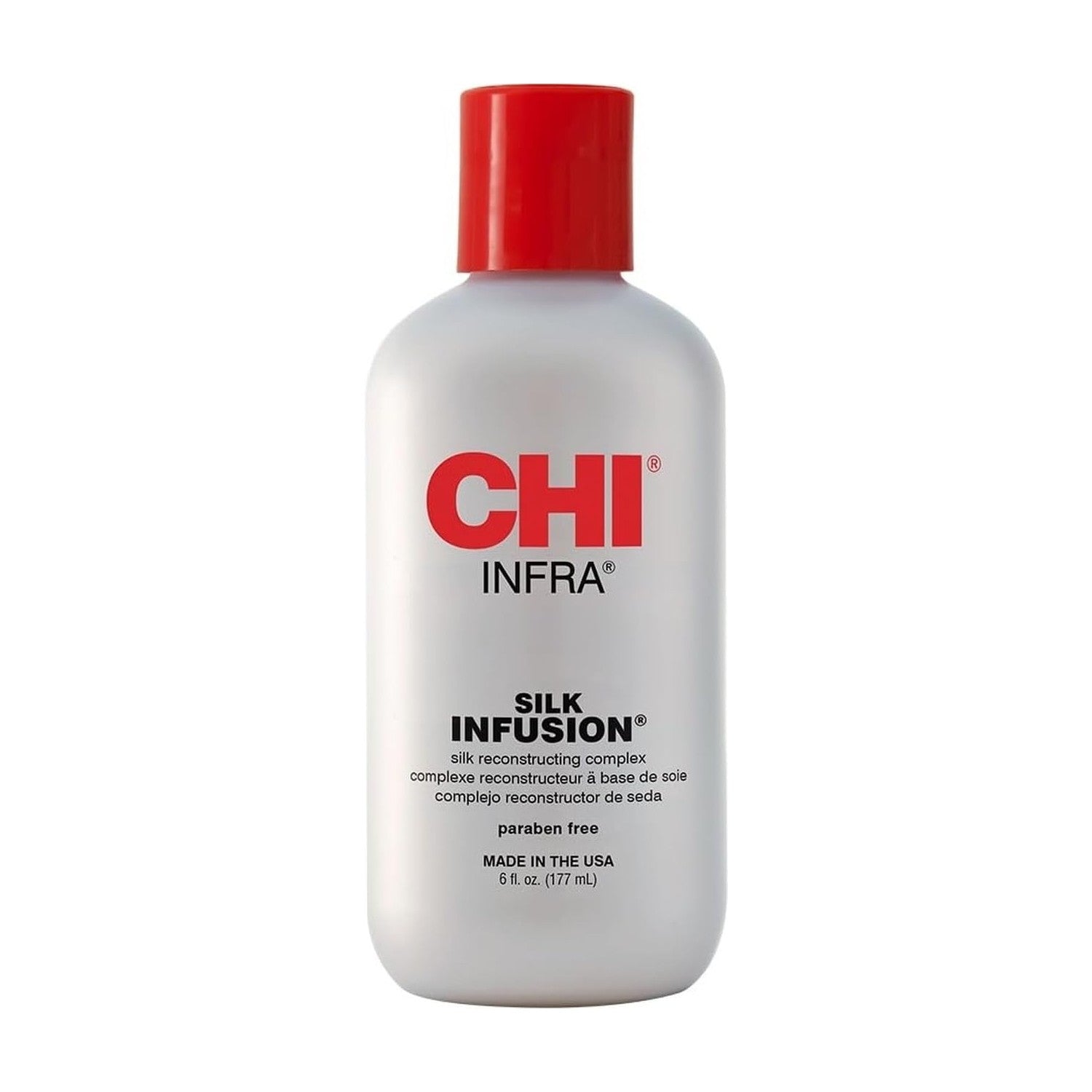 CHI Infra Silk Infusion, Silk Reconstructing Leave-In Hair Treatment for Creating Smooth, Shiny, Strong Hair, 6 Oz