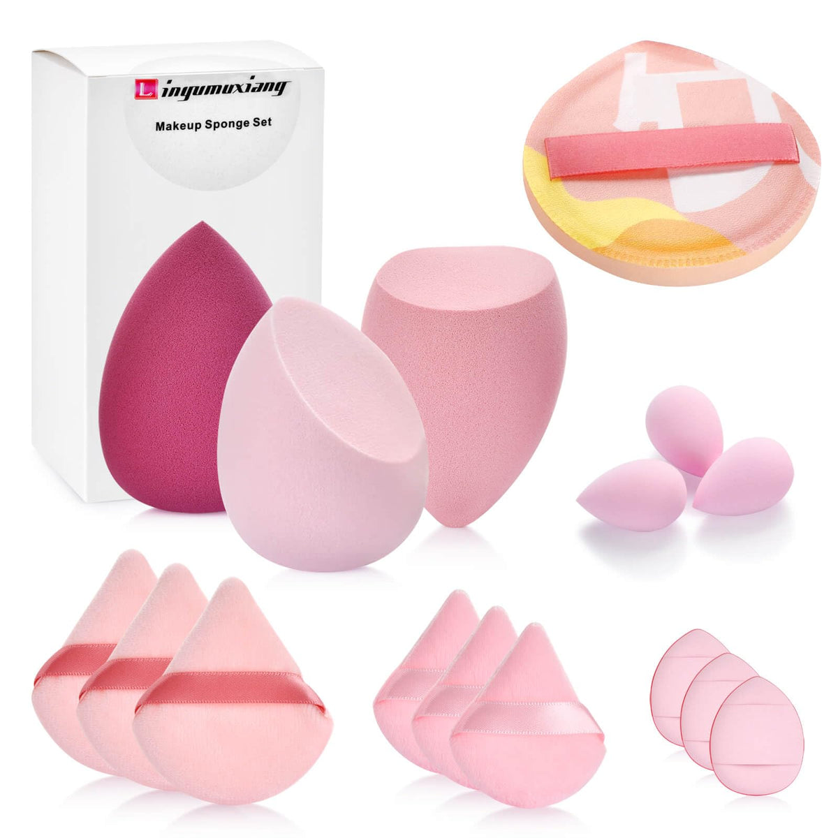 Premium imported Makeup Sponge Set from Curat Cart features versatile beauty blenders for flawless application. Perfect for makeup lovers.
