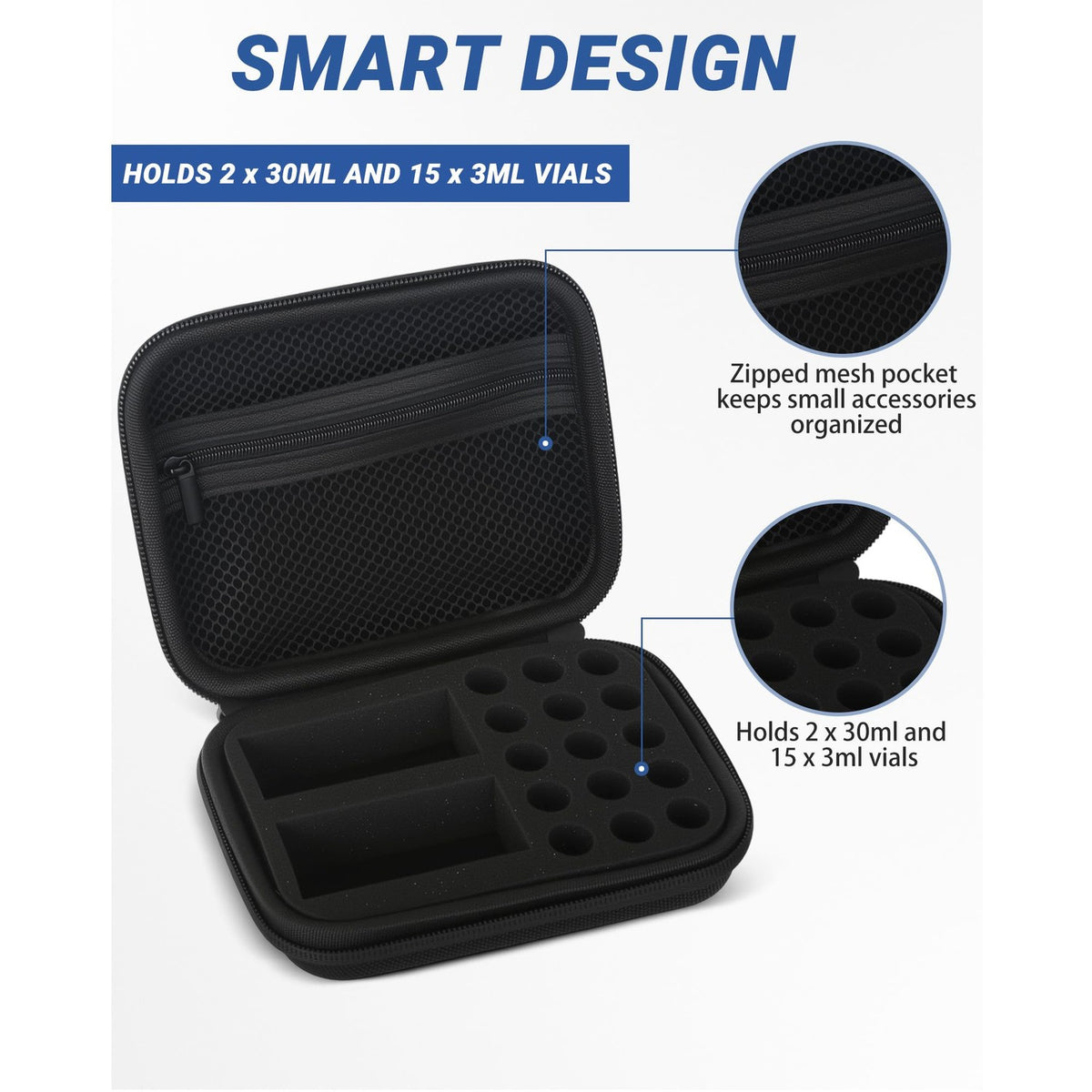 Peptide Storage Case for Travel holds 2 x 30ml and 15 x 3ml vials. 100% Authentic and available in India at Curat Cart.