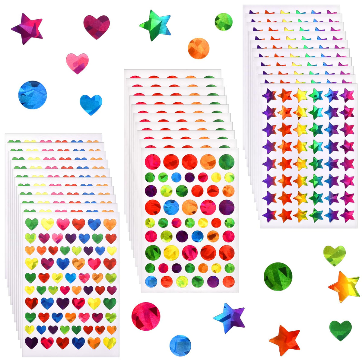 Bright and colorful star stickers for kids' rewards, premium imported quality from Curat Cart, perfect for motivating little ones.