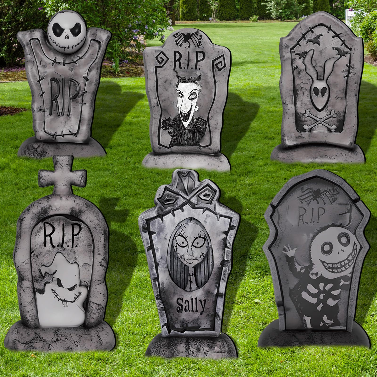Premium imported Halloween yard tombstone decorations from Curat Cart feature spooky designs for festive outdoor decor.