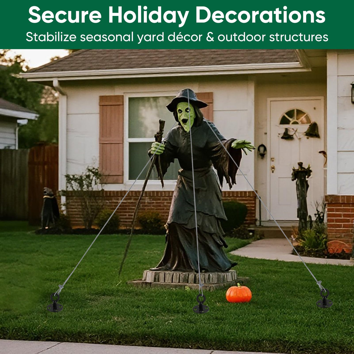 Specially curated by Curat Cart, heavy duty ground anchors kit stabilizes seasonal yard decor and outdoor structures securely.