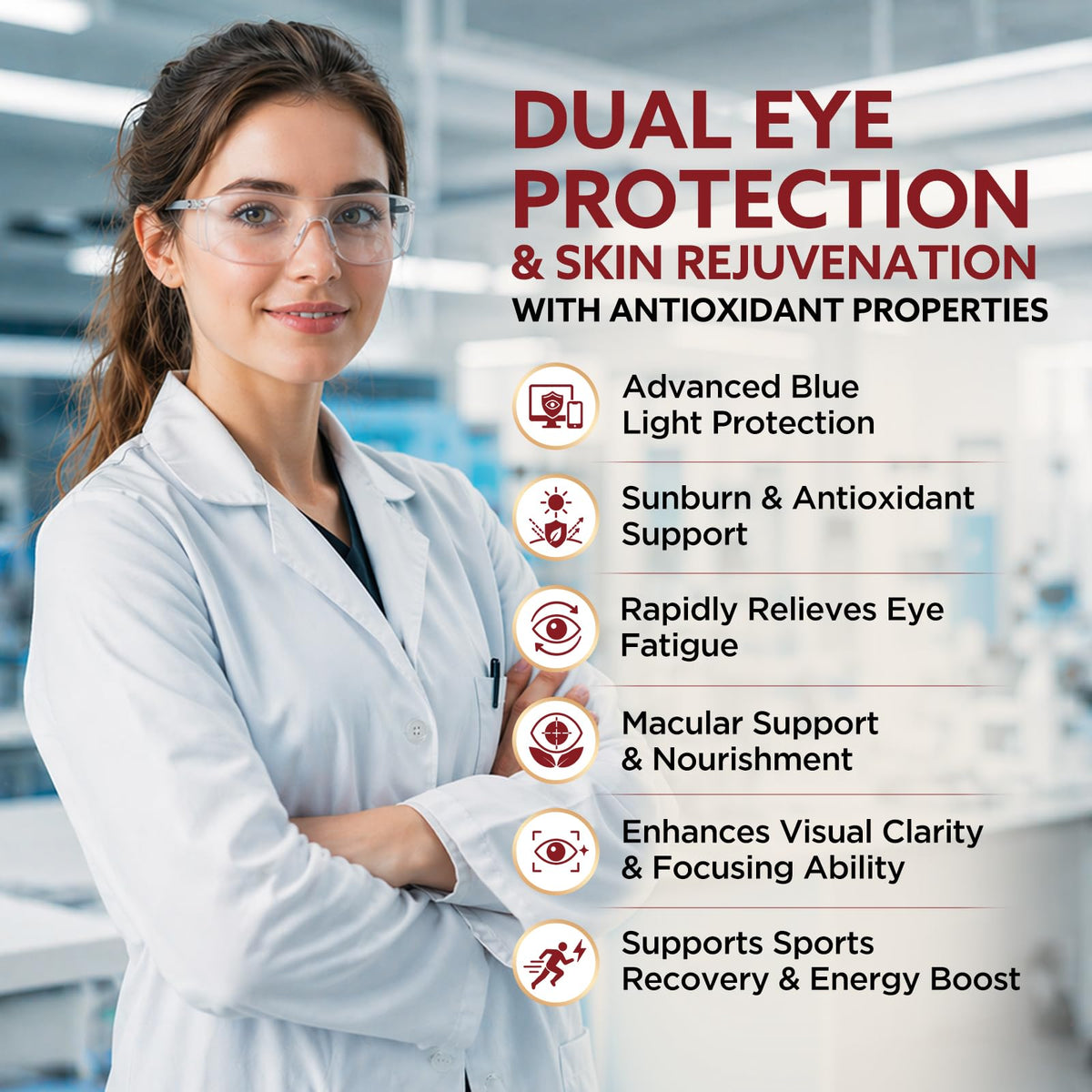 Astaxanthin Lutein Zeaxanthin supplements for eye protection and skin rejuvenation, available at Curat Cart for 100% authentic health support.