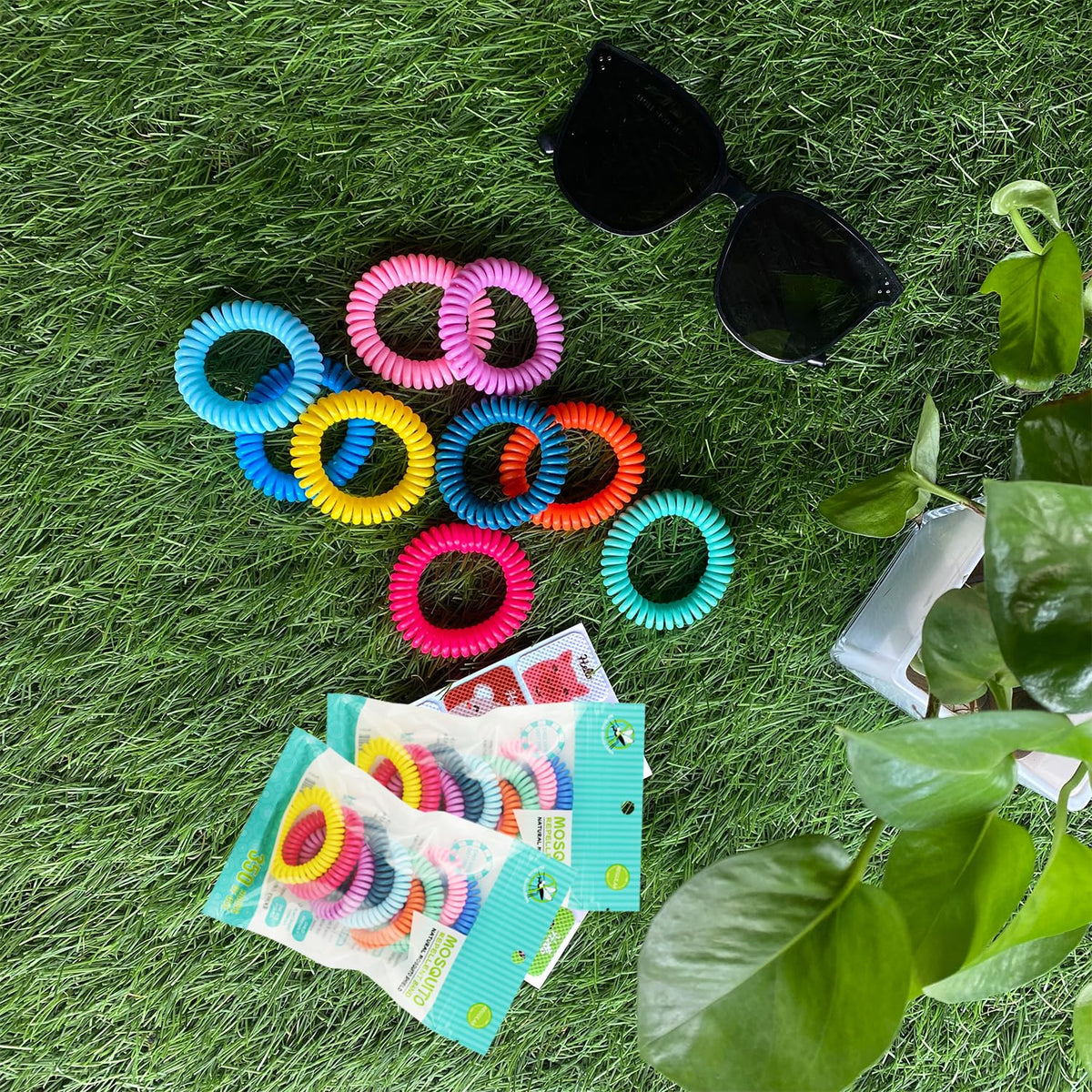 Colorful mosquito repellent bracelets and patches available at Curat Cart. 100% Authentic and trusted for protection in India.