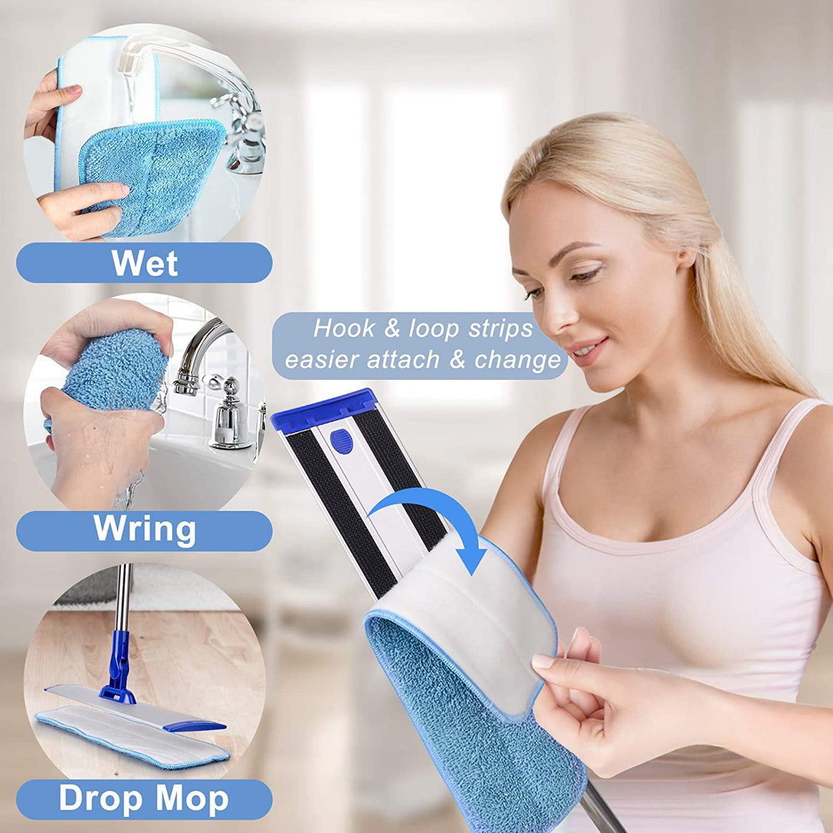 Discover the Professional Microfiber Mop, specially curated by Curat Cart, designed for efficient cleaning with easy attach & change features.