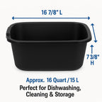 Premium imported Plastic Dishpan Wash Basin Tub from Curat Cart. Ideal for dishwashing, cleaning, and storage. Versatile and durable.