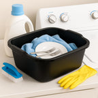 Durable plastic dishpan wash basin tub from Curat Cart, featuring a sleek design and high-quality finish, perfect for dishwashing.