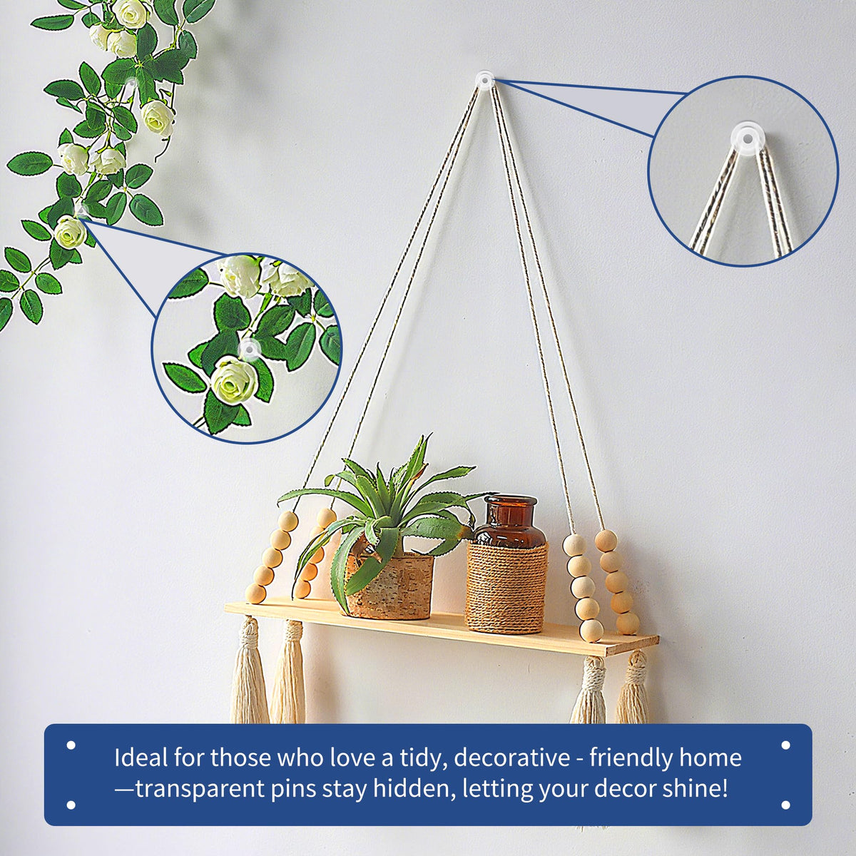 Clear thumb tacks heavy duty for a tidy, decorative home, blending seamlessly into your decor. Available at Curat Cart.
