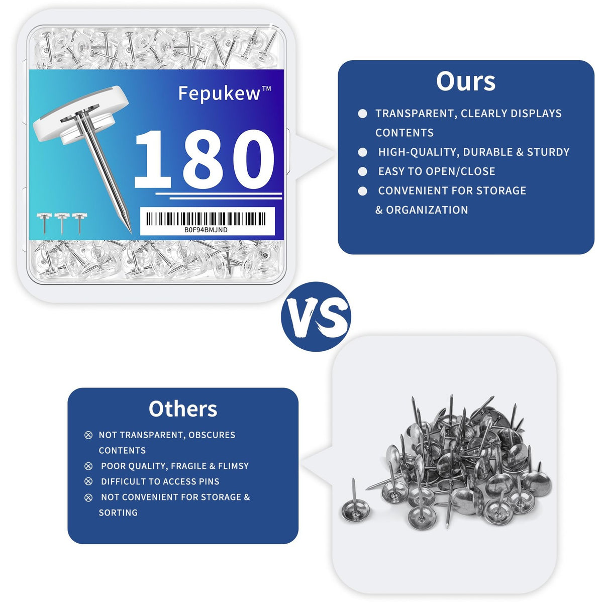 Discover exclusive Clear Thumb Tacks Heavy Duty at Curat Cart. Transparent packaging ensures easy access and organization. Perfect for quality enthusiasts.