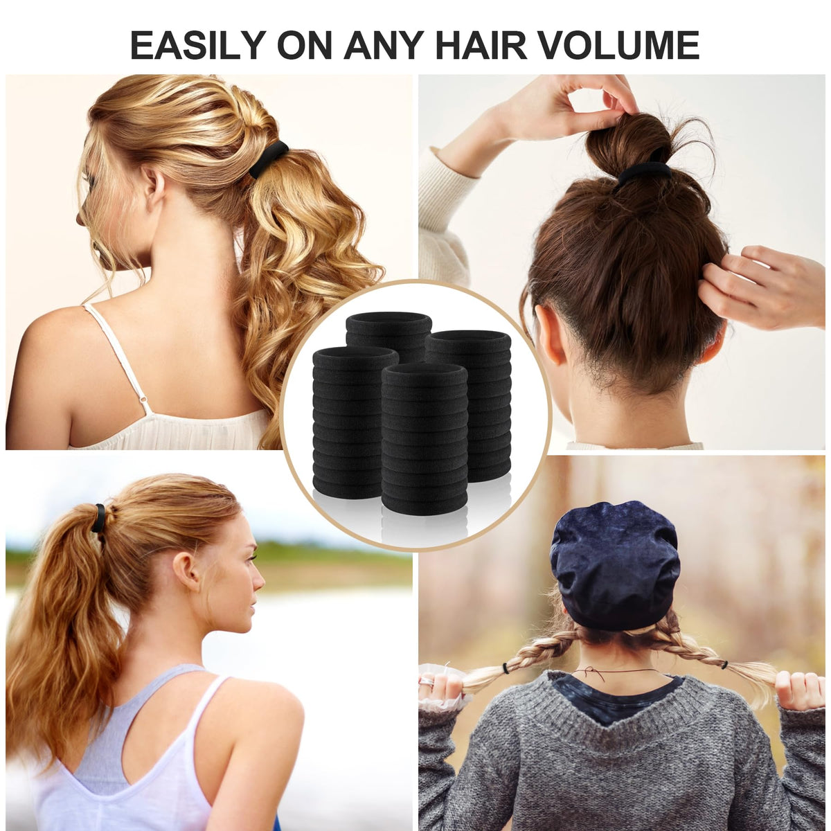 Black Hair Ties No Damage available at Curat Cart, perfect for any hair volume. 100% Authentic and ready for delivery in India.