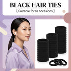 Premium imported black hair ties, suitable for all occasions, available at Curat Cart for damage-free styling.