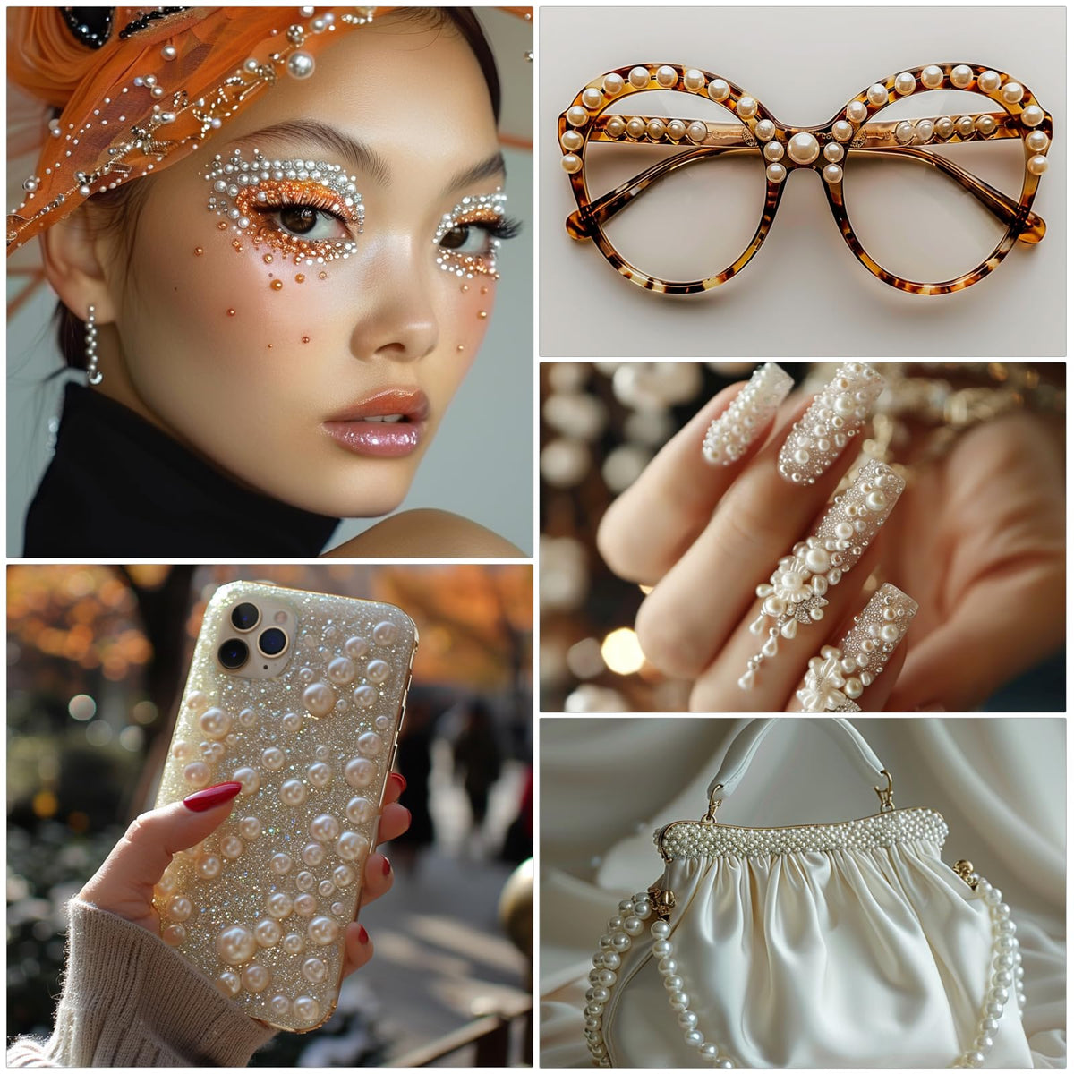 Elevate your style with self-adhesive pearl stickers, specially curated by Curat Cart for a unique touch to any accessory.
