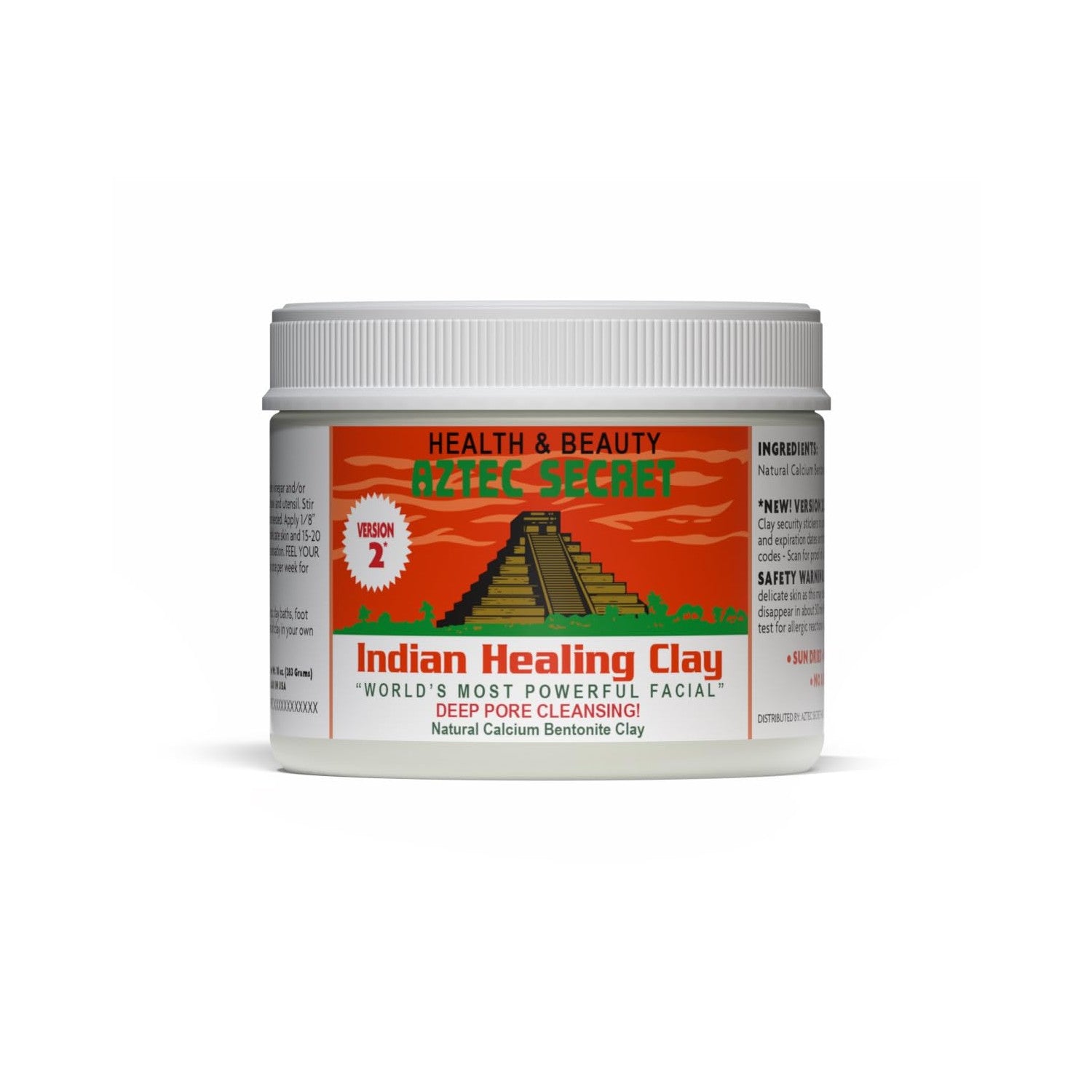 Aztec Secret– Indian Healing Clay 16 Oz – Deep Pore Cleansing Facial & Body Mask – The Original 100% Natural Calcium Bentonite Clay – New Version 2