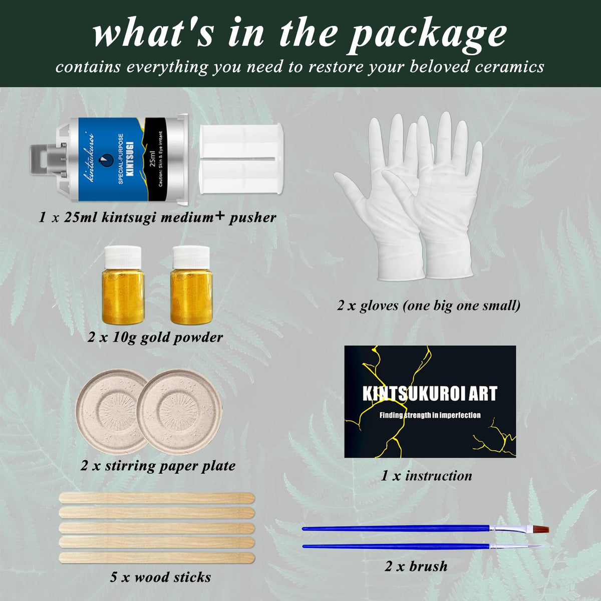 Revive your ceramics effortlessly with the Kintsugi Repair Kit Gold from Curat Cart, featuring essential tools for restoration.