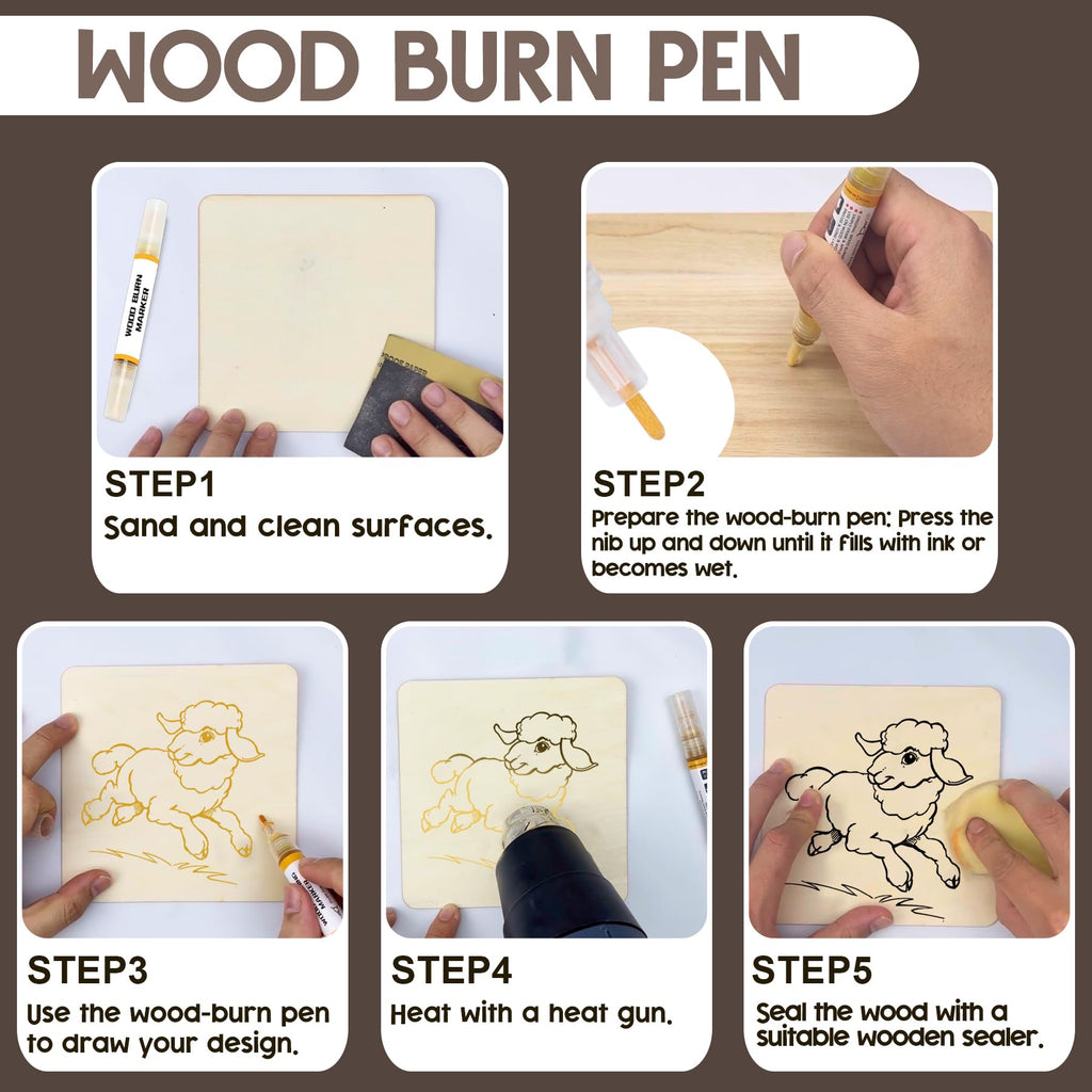 Explore the 1DFAUL Wood Burn Pen Kit, specially curated by Curat Cart for creative wood design. Perfect for detailed artistry.
