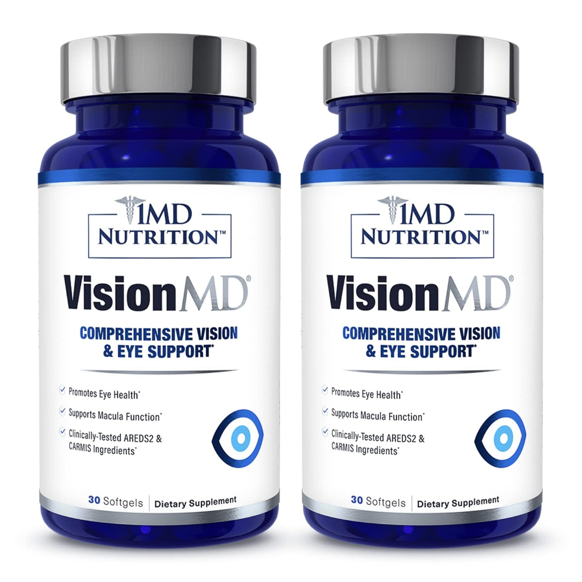 100% Genuine 1MD Nutrition VisionMD Eye Vitamin for comprehensive vision and eye support, promoting eye health.