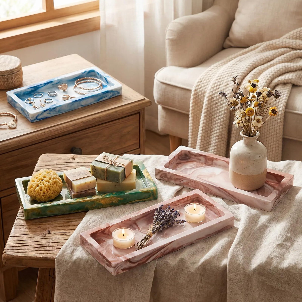 Stylish silicone resin tray mold ideal for creating unique home decor. Perfect for enhancing your space. Available at Curat Cart.