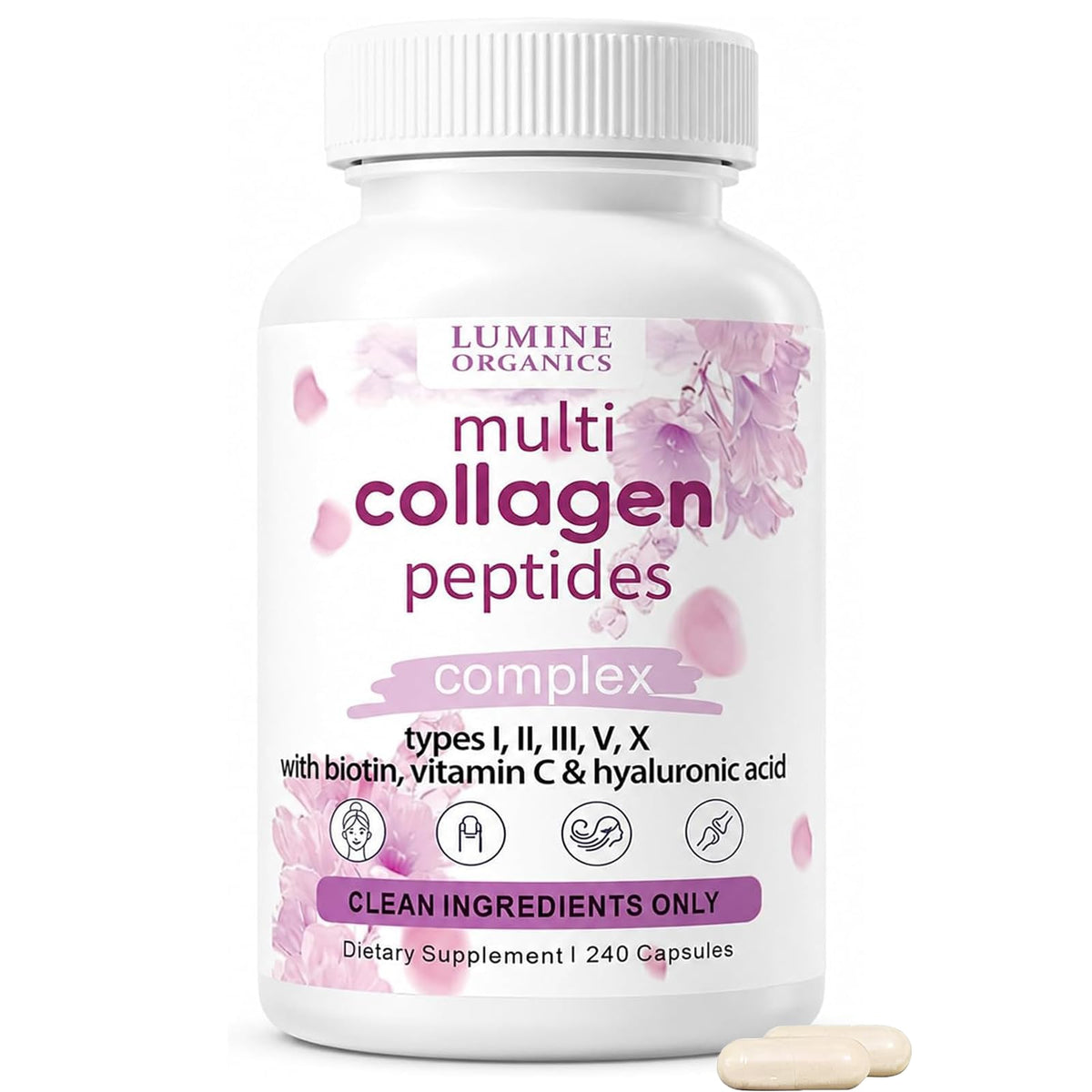 Discover Lumine Organics Collagen Peptides, a premium import featuring clean ingredients for skin support. Available at Curat Cart.