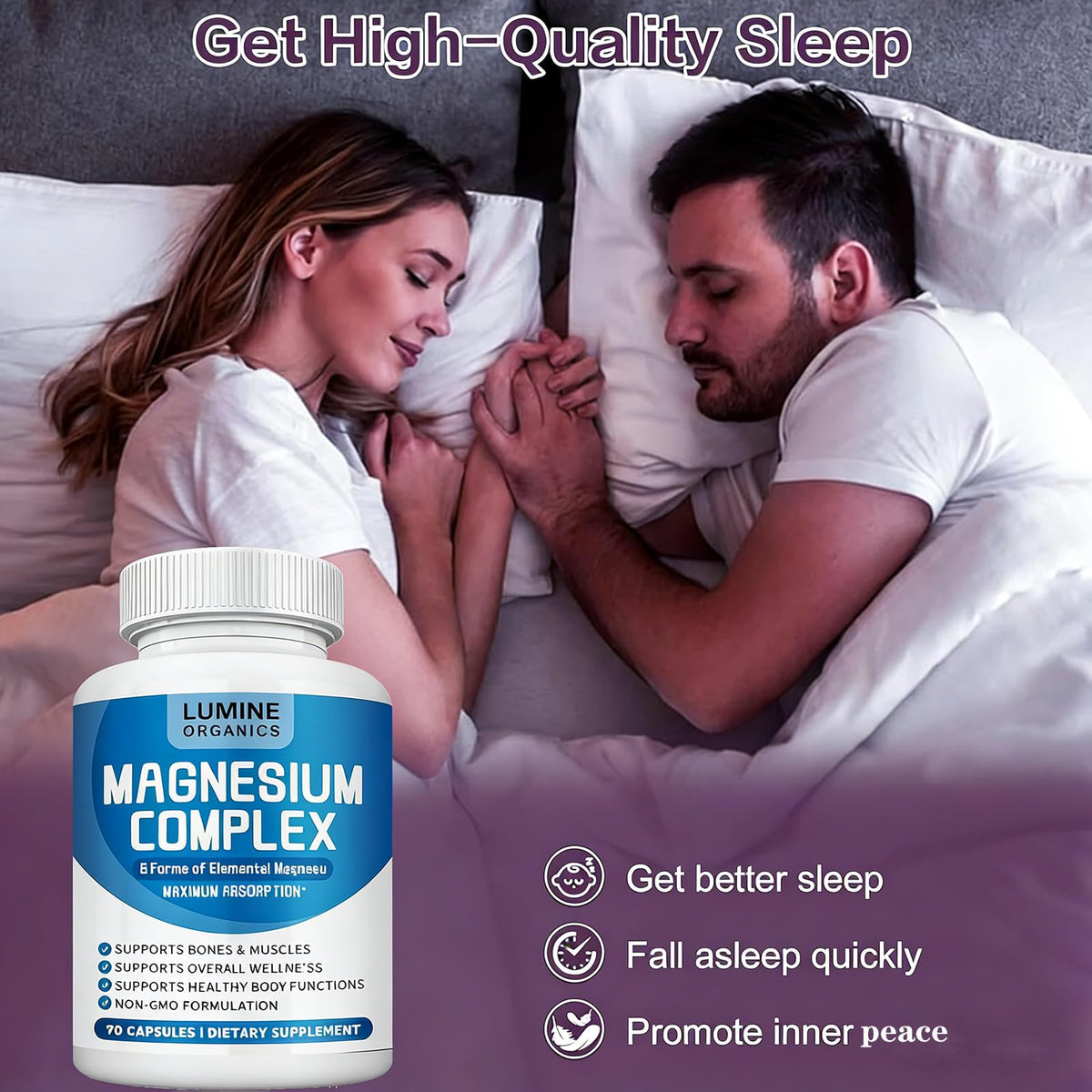 Lumine Organics Magnesium Complex supports better sleep and relaxation. Perfect for daily use, available at Curat Cart.