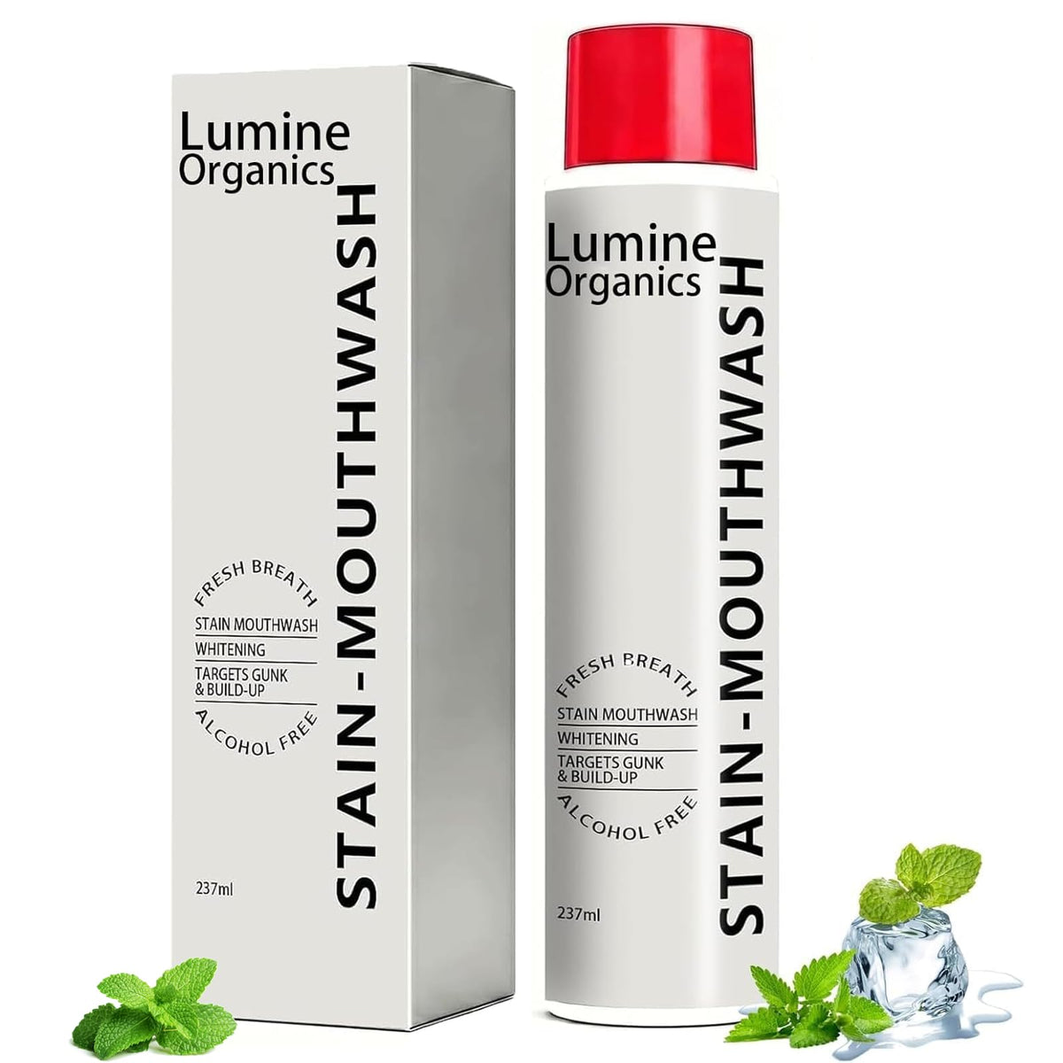Lumine Organics Mouthwash Rinse offers fresh breath and stains removal. Premium import available at Curat Cart for effective oral care.