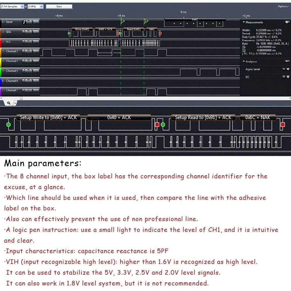 Premium imported 8-channel USB Logic Analyzer offers intuitive interface and high accuracy for professional and hobbyist use.