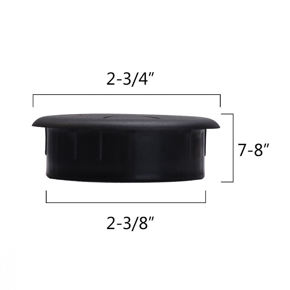 Order the flexible black desk grommet, measuring 2-3/4 inches wide. Available for quick delivery in India.