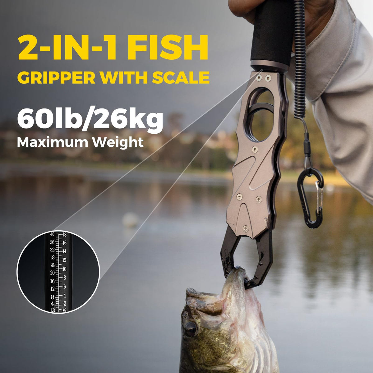 Premium Fish Lip Gripper with Scale, 60lb capacity, 100% Authentic. Available in India at Curat Cart.