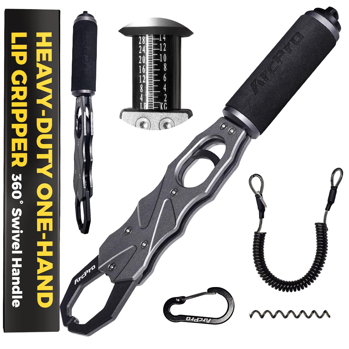 Discover the premium imported Fish Lip Gripper with scale from Curat Cart, designed for easy handling and accurate weighing of fish.