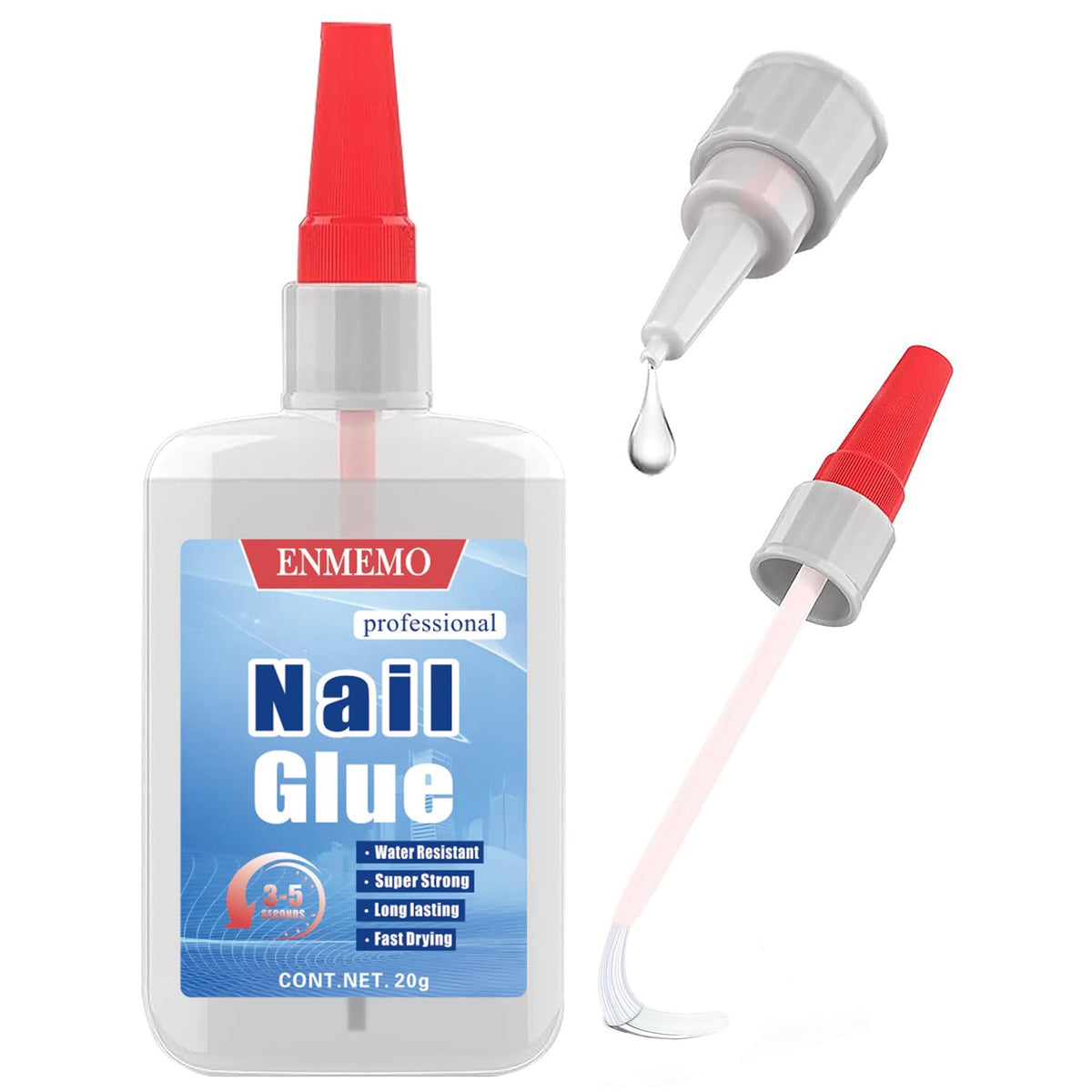 Discover premium imported Nail Glue with Brush Applicator for super strong, water-resistant adhesion. Available at Curat Cart.