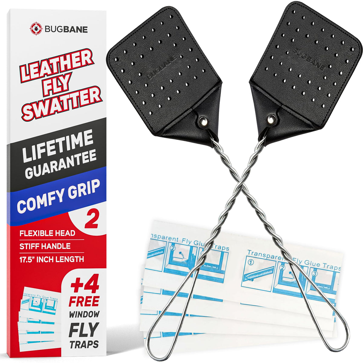 Discover the Leather Fly Swatter Heavy Duty, a premium import with comfy grip and flexible head, available at Curat Cart.