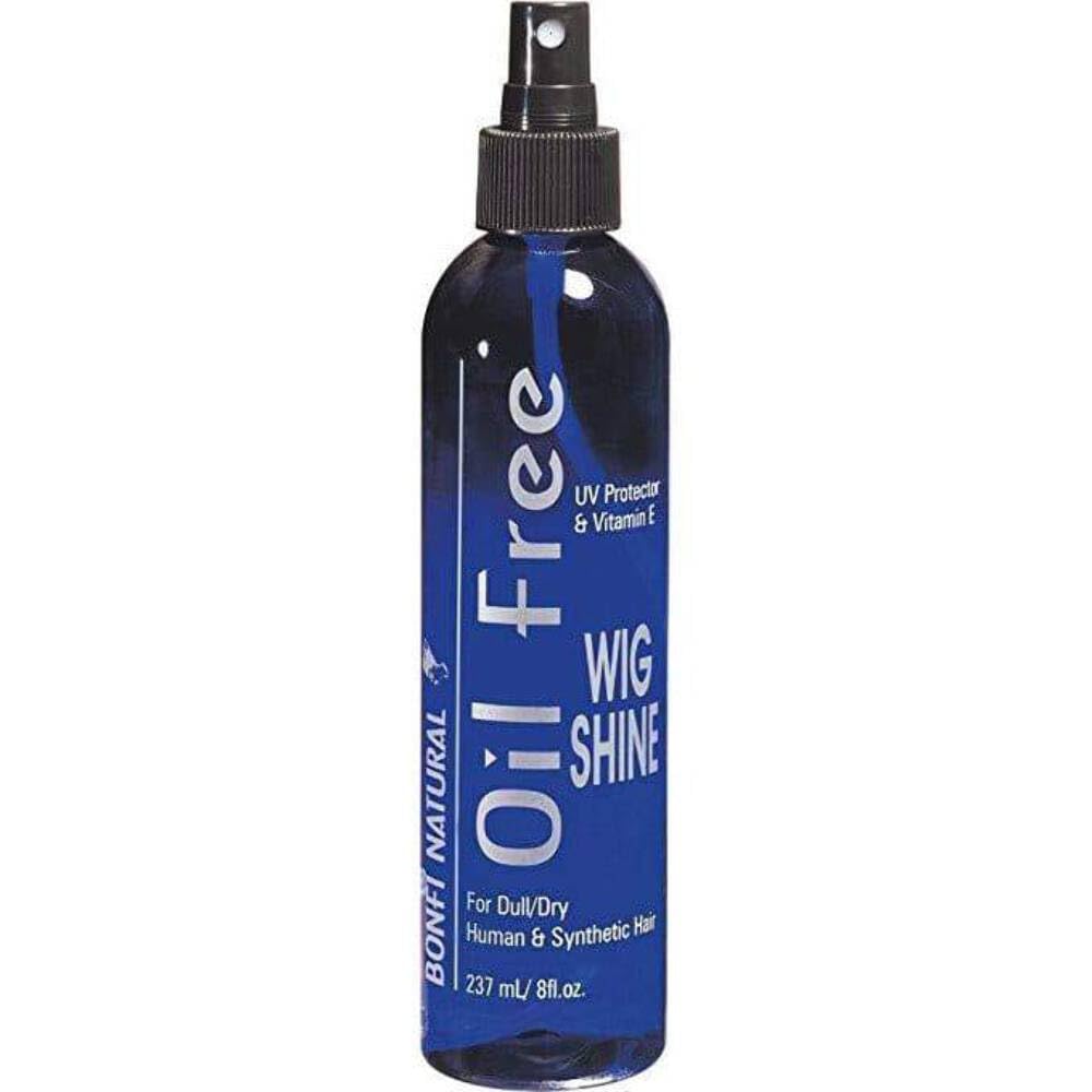 Authentic Oil-Free Wig Shine Spray, 237ml. Ideal for enhancing shine on human and synthetic hair. Genuine product.