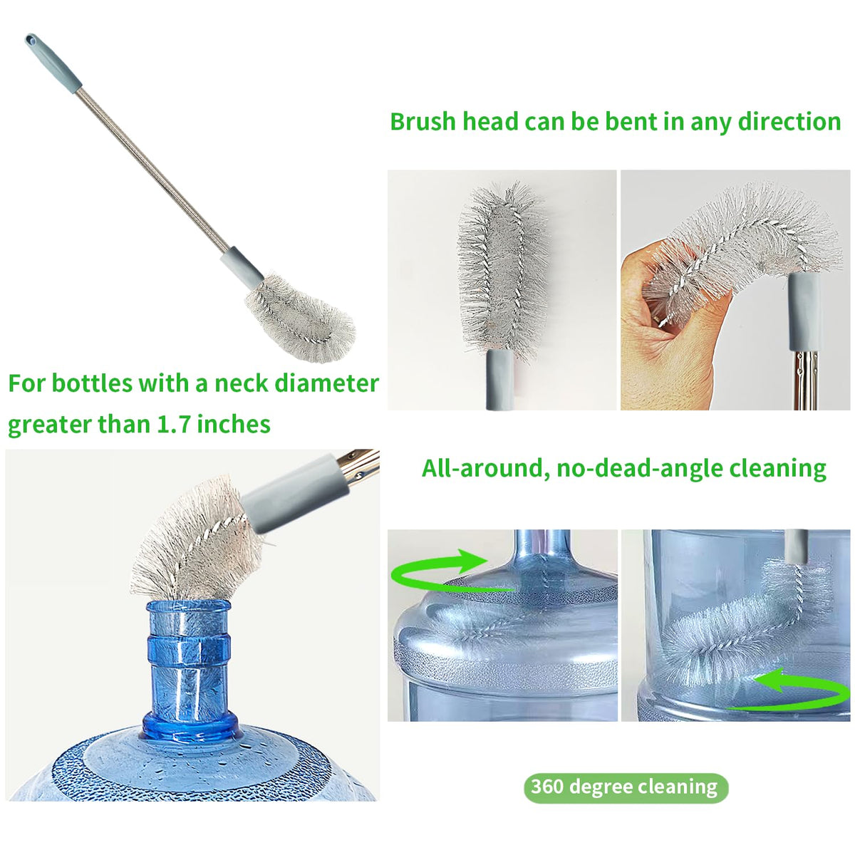 Bucket Brush Kettle Brush offers 360-degree cleaning for bottles. 100% Authentic, available at Curat Cart in India.