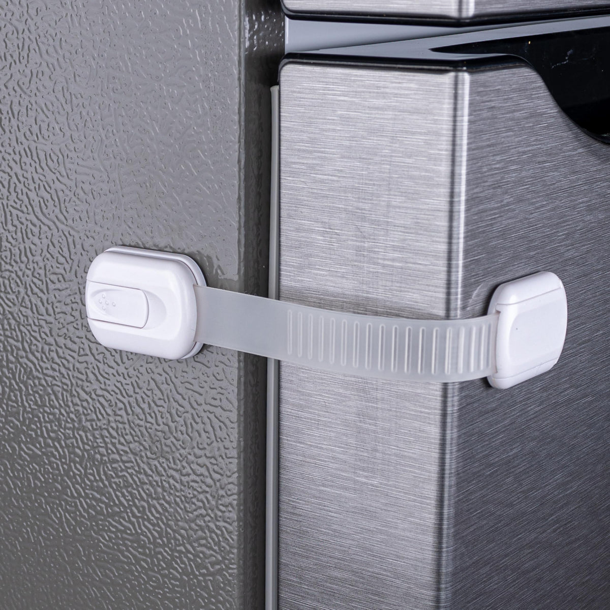 Secure your fridge with this premium imported child proof fridge lock, ensuring safety for kids at home. Available at Curat Cart.