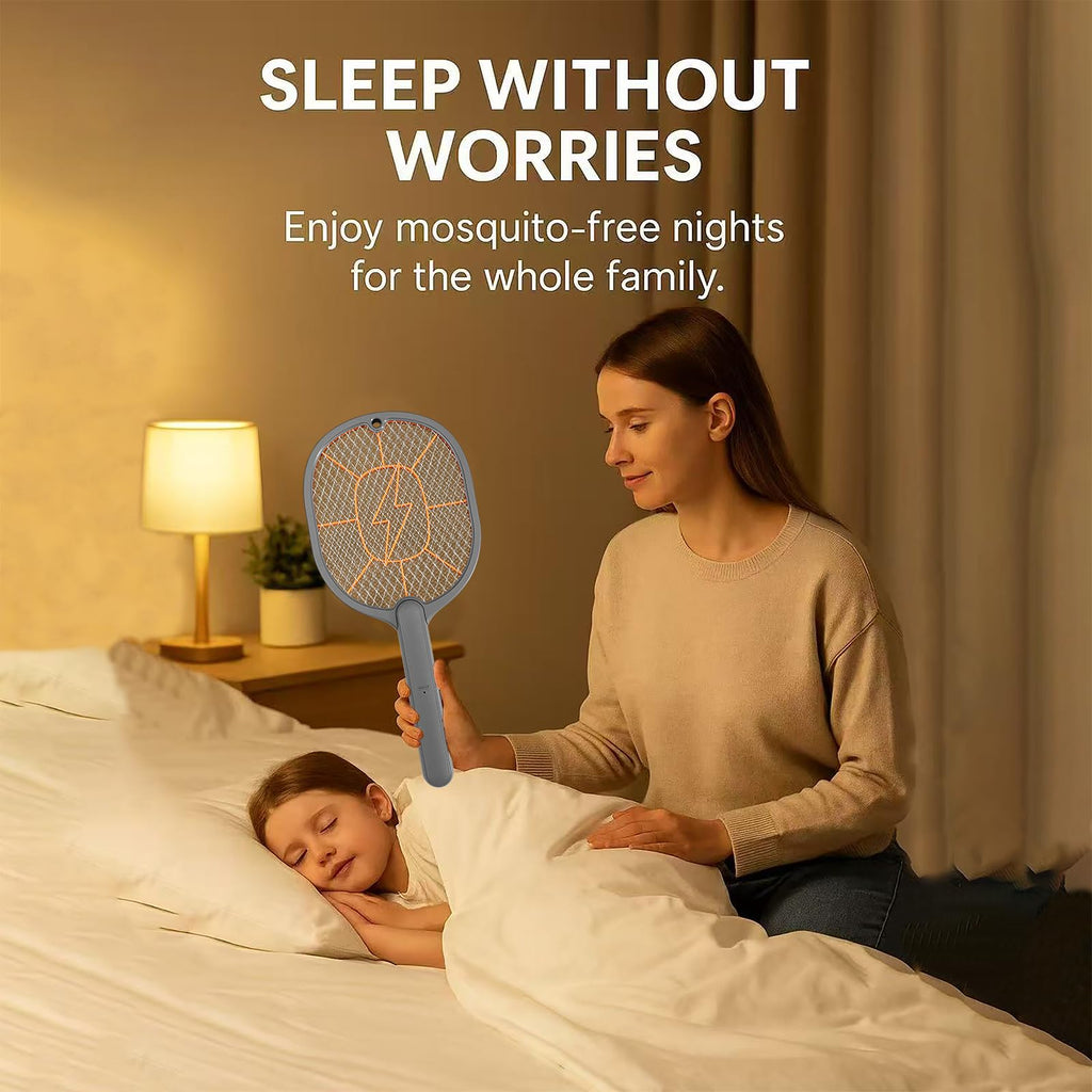 Electric Fly Swatter 2-Pack ensures mosquito-free nights for the family. 100% Authentic, available at Curat Cart.