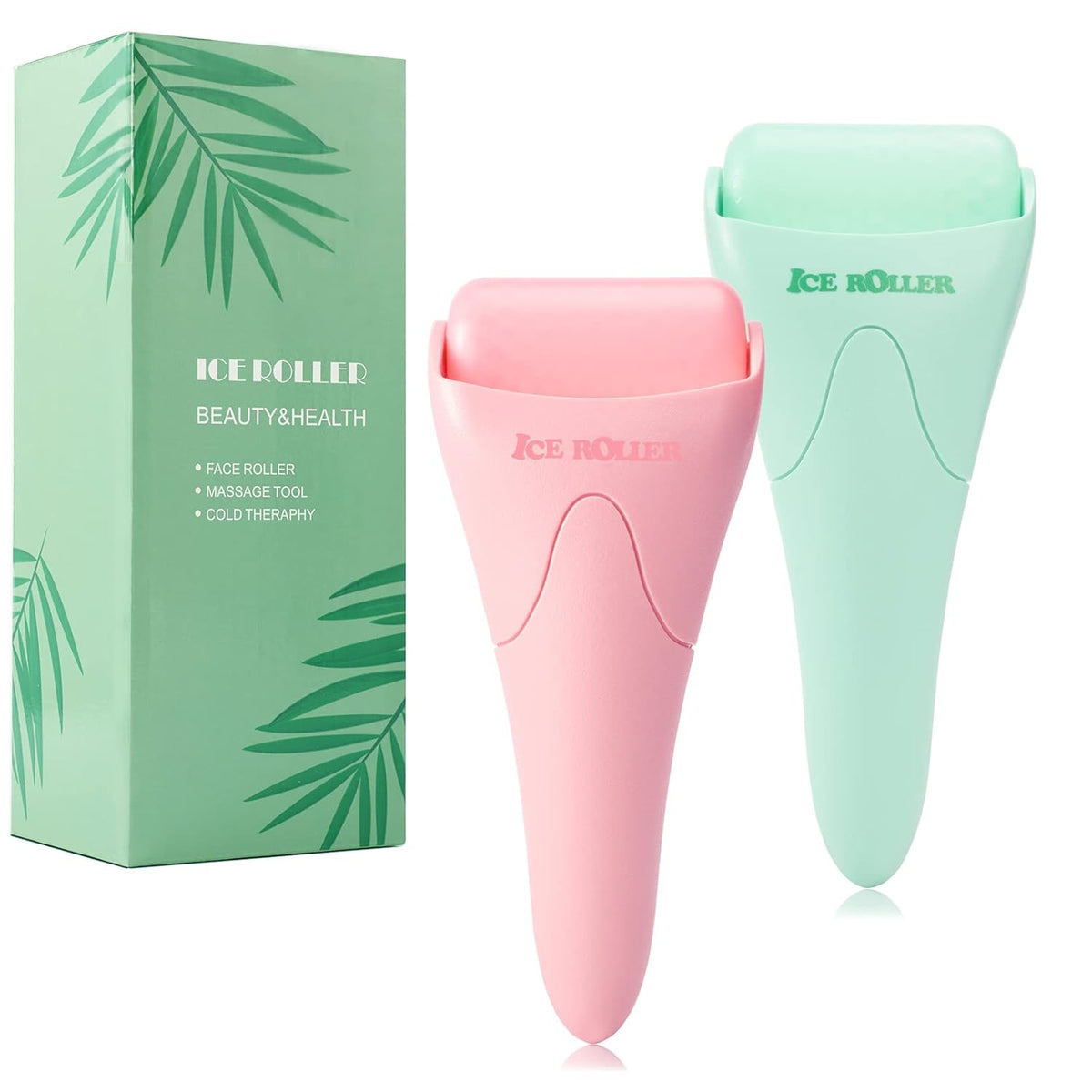 Authentic Ice Roller for face and body, featuring two color options, ideal for massage and cold therapy.