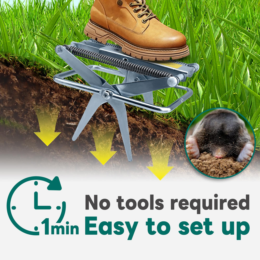 Mole Traps Galvanized Steel Scissor, 100% Authentic, easy to set up in 1 minute, available at Curat Cart in India.