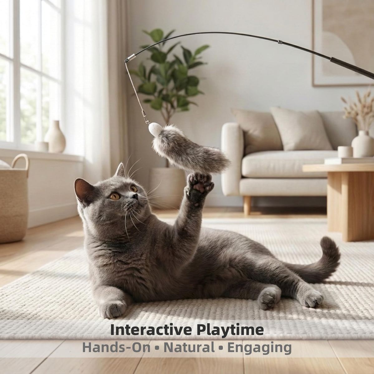 Engaging Natural Rabbit Fur Cat Toy Refills for interactive playtime, exclusively curated by Curat Cart. Perfect for your feline friend.