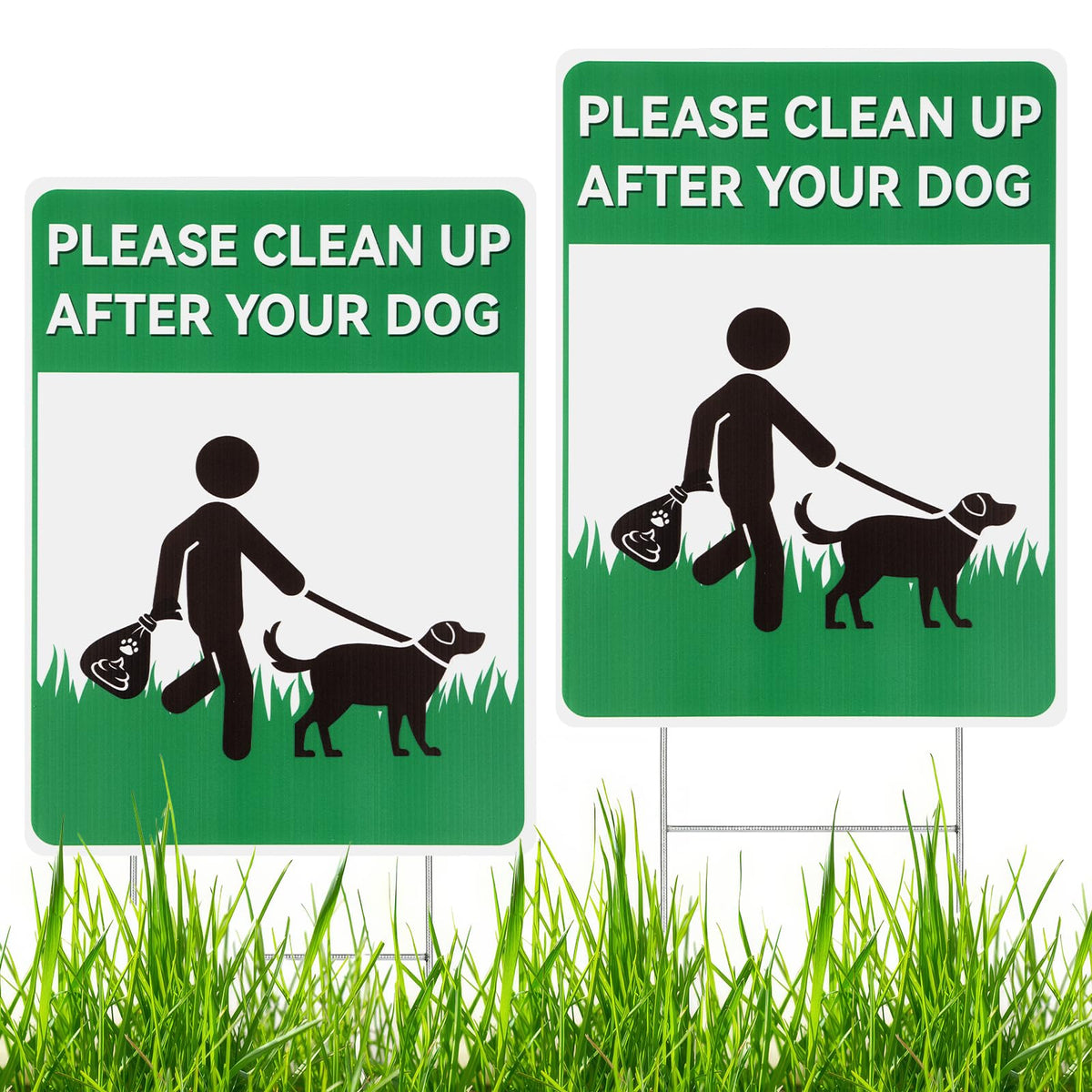 Premium imported 'Pick Up After Your Dog' signs for responsible pet ownership, available at Curat Cart. Enhance your outdoor space.