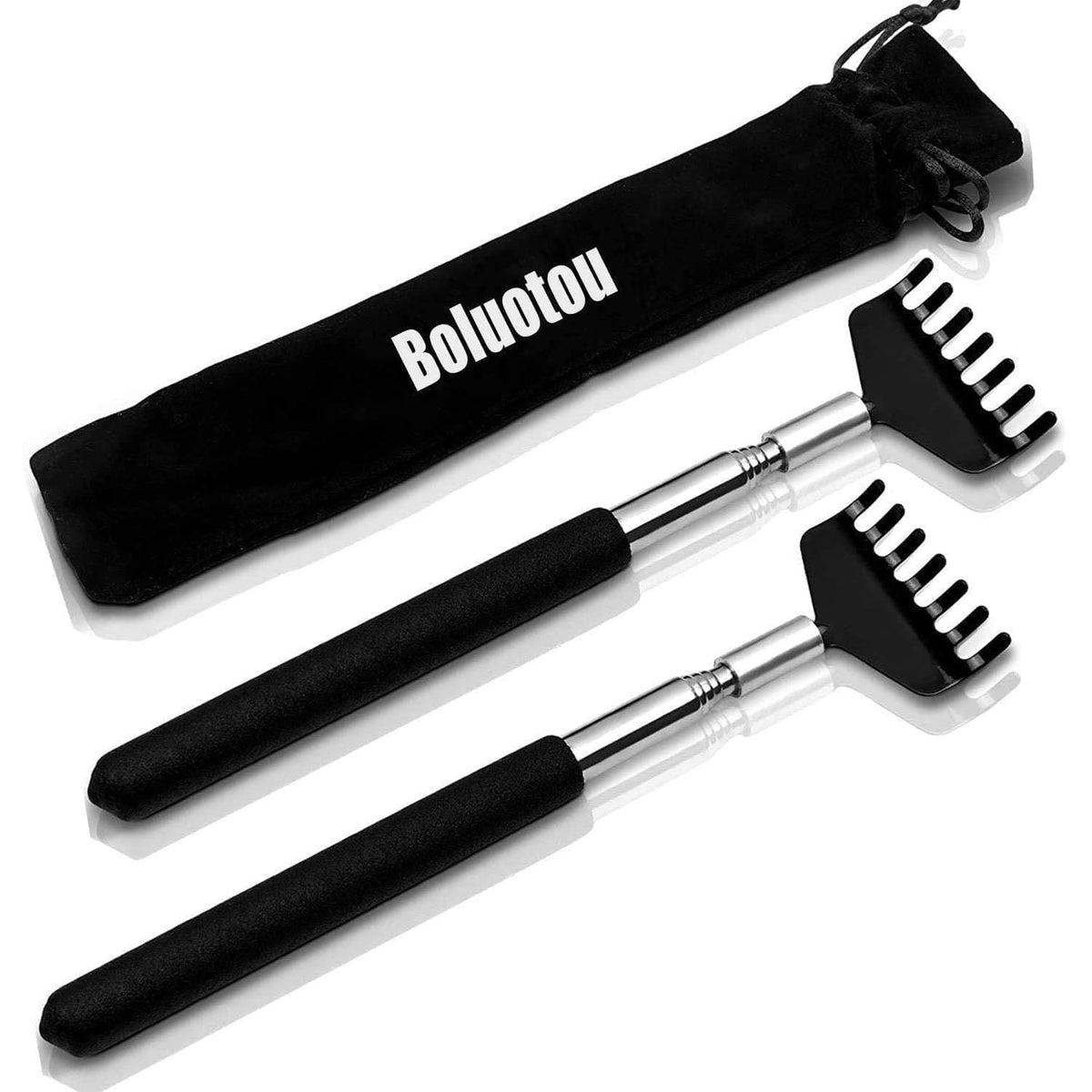 Portable extendable back scratchers set with a stylish pouch. Available to order online in India for instant relief.