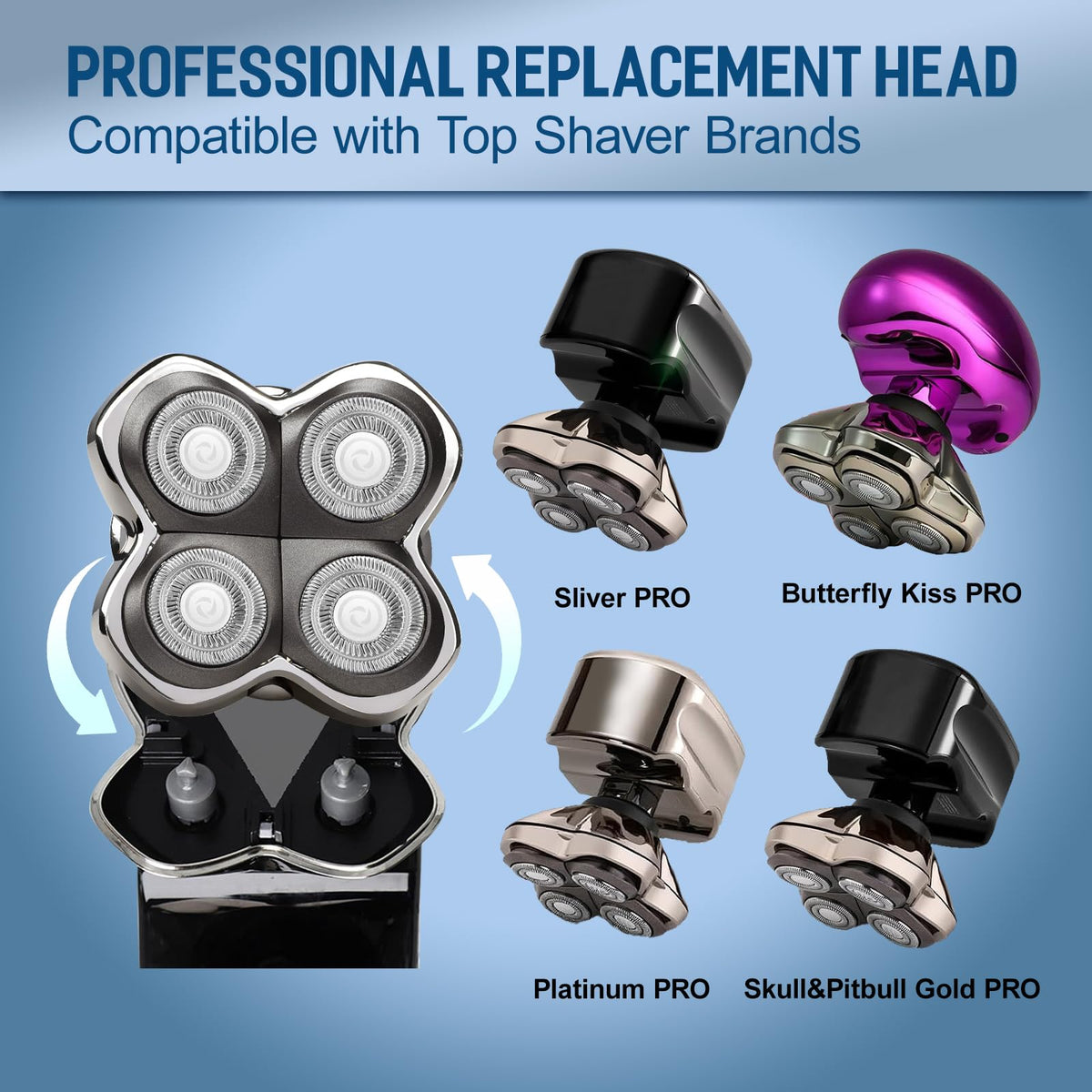 High-quality Pro 4 Replacement Blades for Shaver, compatible with top brands, showcased in official packaging. Available at Curat Cart.