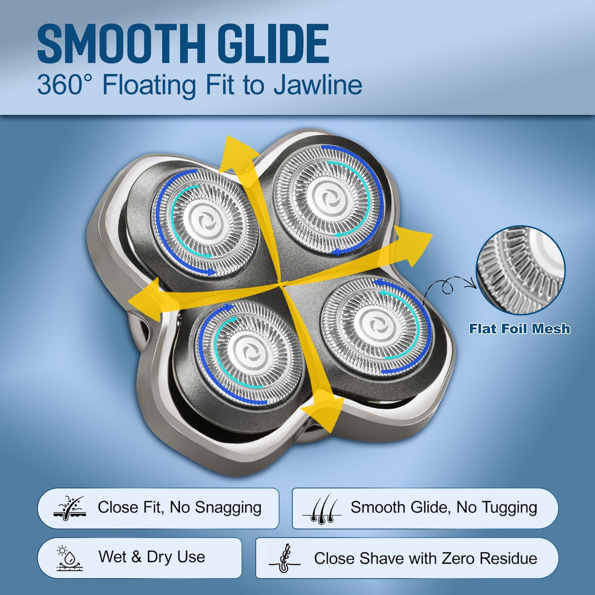 Pro 4 Replacement Blades for Shaver ensure a smooth glide and close shave. 100% Authentic, available at Curat Cart in India.
